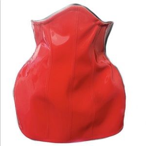 Grayscale Red Leather Underbust Corset Skirt